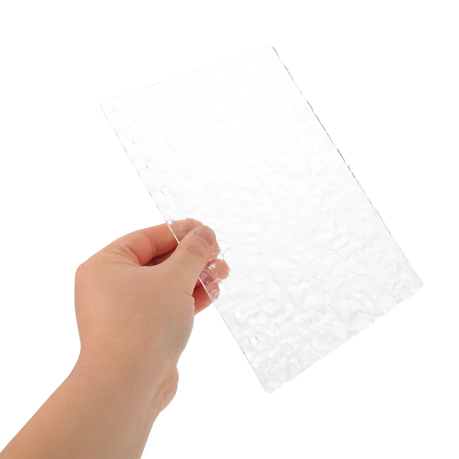 A5 Acrylic Binder Cover Transparent Refillable Loose Leaf Notebook Shell 6 Ring Notepad Hard Cover Organizer Notebook Protective