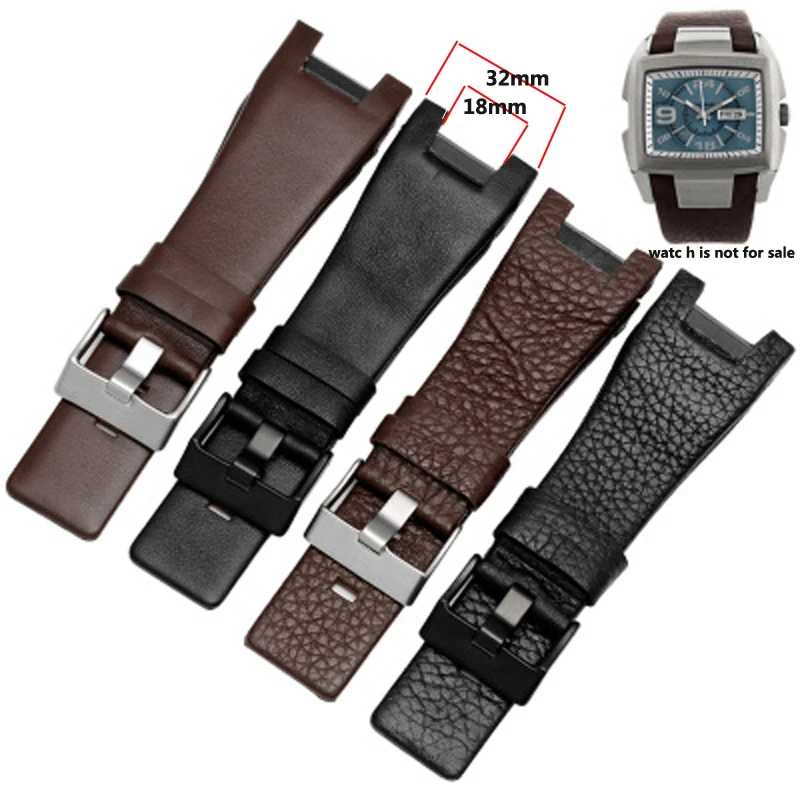 Genuine Leather Notch Watch Band for Diesel DZ1216 DZ1273 DZ4246 DZ4247 DZ287 Watch Bracelet Mens Watchband Wristwatches Strap