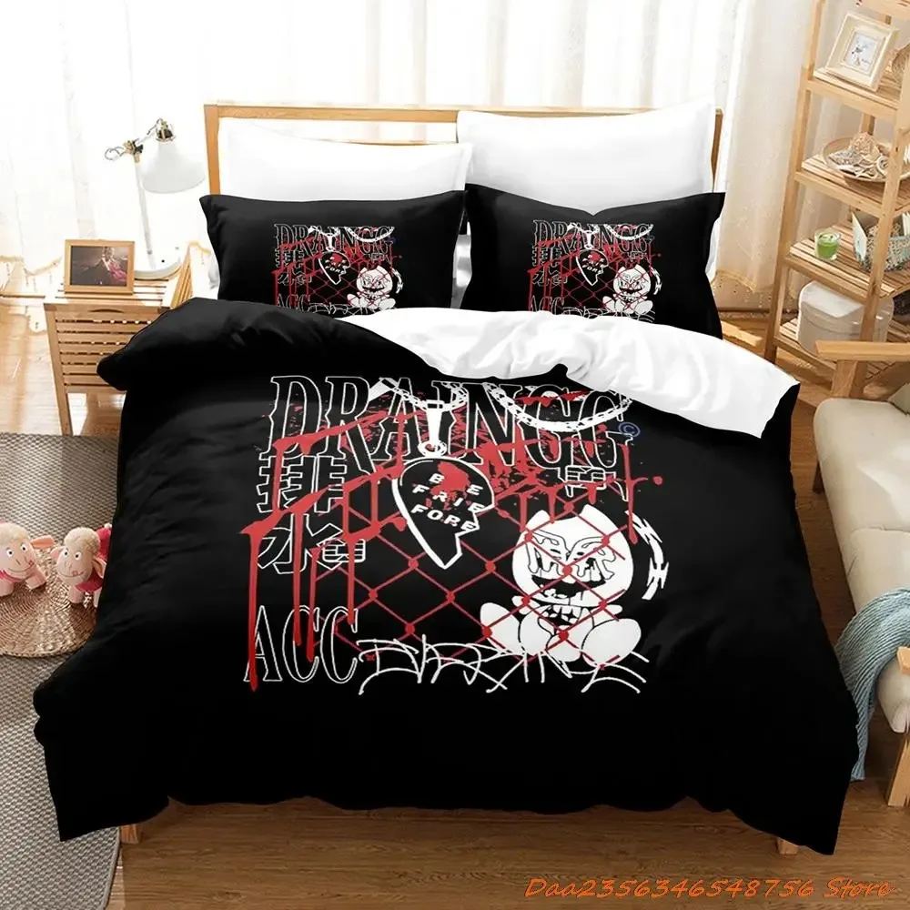 2023 Drain Gang Merch DMN Bedding Set Single Twin Full Queen King Size Bed Set Adult Boys Bedroom Duvetcover Sets Bed Sheet Set