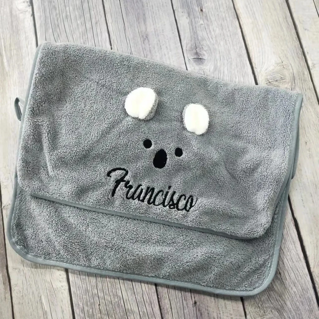 Custom Embroidered Name Kids Towel Super Soft Absorbent Bath Towel Cute Daily Household Essential for Children Bath Time Use