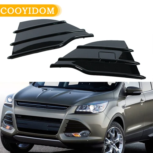 Cubierta de rejilla inferior de parachoques delantero cromado, cubierta de marco de luz antiniebla para Ford kuga escape 2013-2016, parachoques de parrilla de luz antiniebla