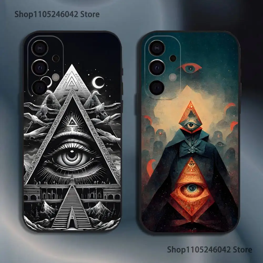

Illuminati Eye Occult Pyramid Shockproof Phone Case For Samsung S25,S24,S21,S22,S23,S30,Ultra,S20,Plus,Fe,Lite,5G Black Cover