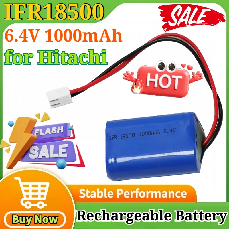 

IFR18500/IFB18500 6.4V 1/1.2Ah LiFePO4 Battery for Hitachi Emergency Backup Battery Elevator Intercom Terminal Power Accessories