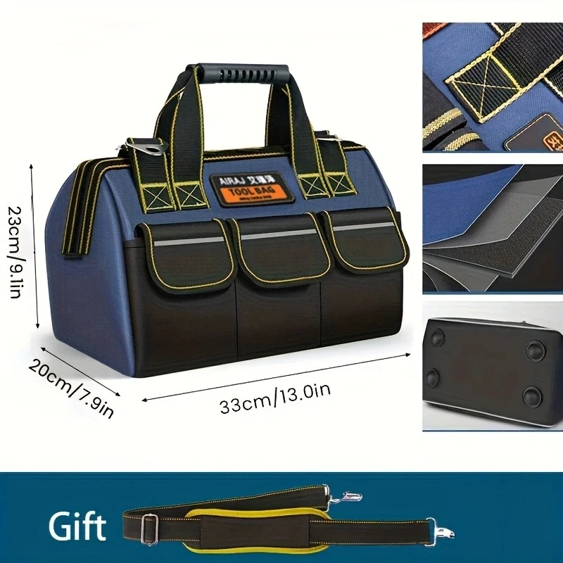 AIRAJ 1680D Multifunctionele gereedschapstassen Oxford stoffen elektricientassen Waterdichte en slijtvaste opbergzakken met hoge capaciteit