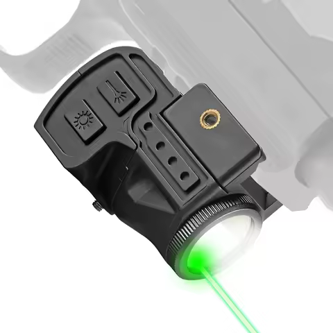 Tactical 500 Lumens Pistol Rifle Flashlight Combo with Internal Red Green Dot Laser Sight Gun Light Strobe for Taurus G2C