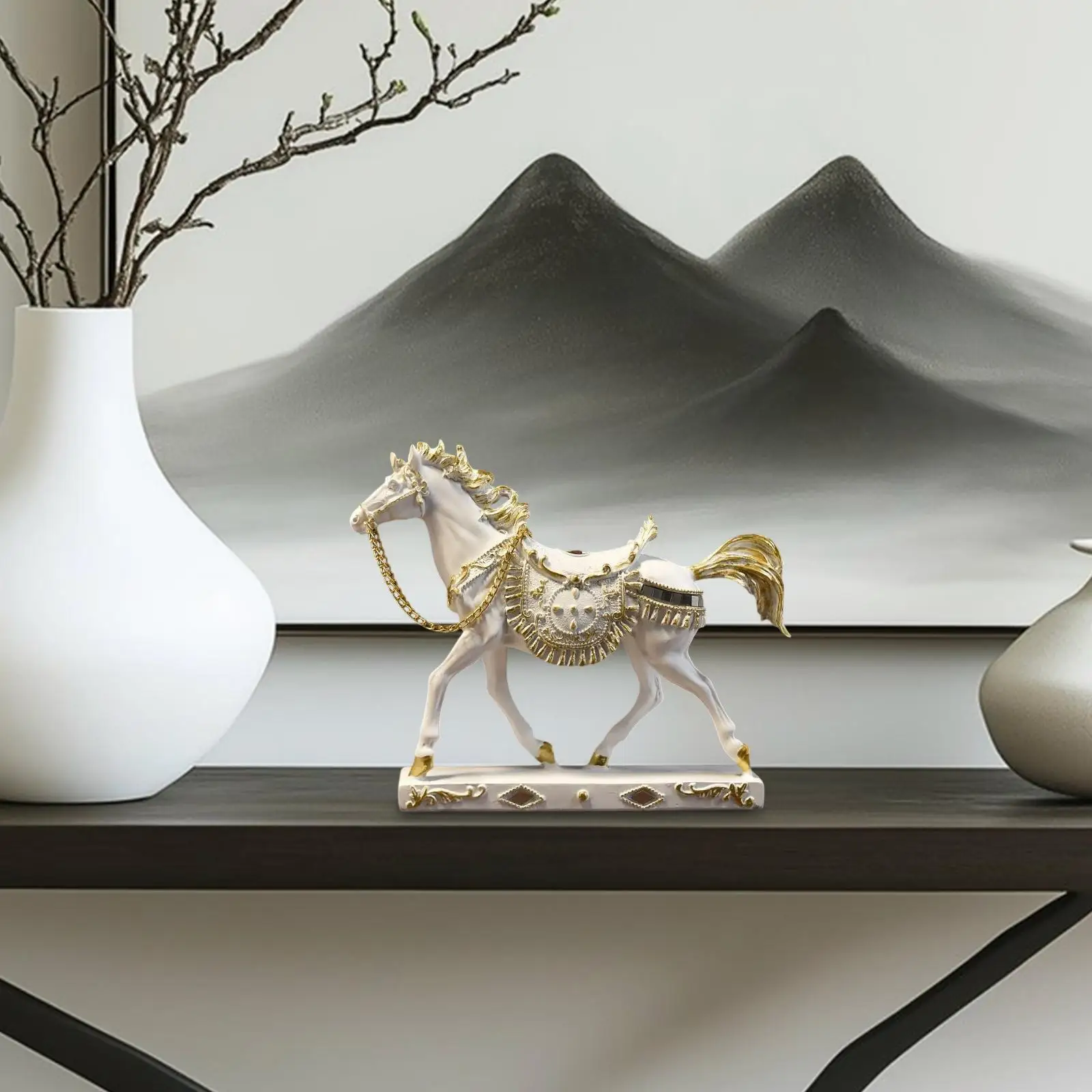 

Маленькая фигурка лошади, скульптура из смолы, статуэтка животного, элегантный декоративный предмет для прихожей, отеля, спальни, современного домашнего декора