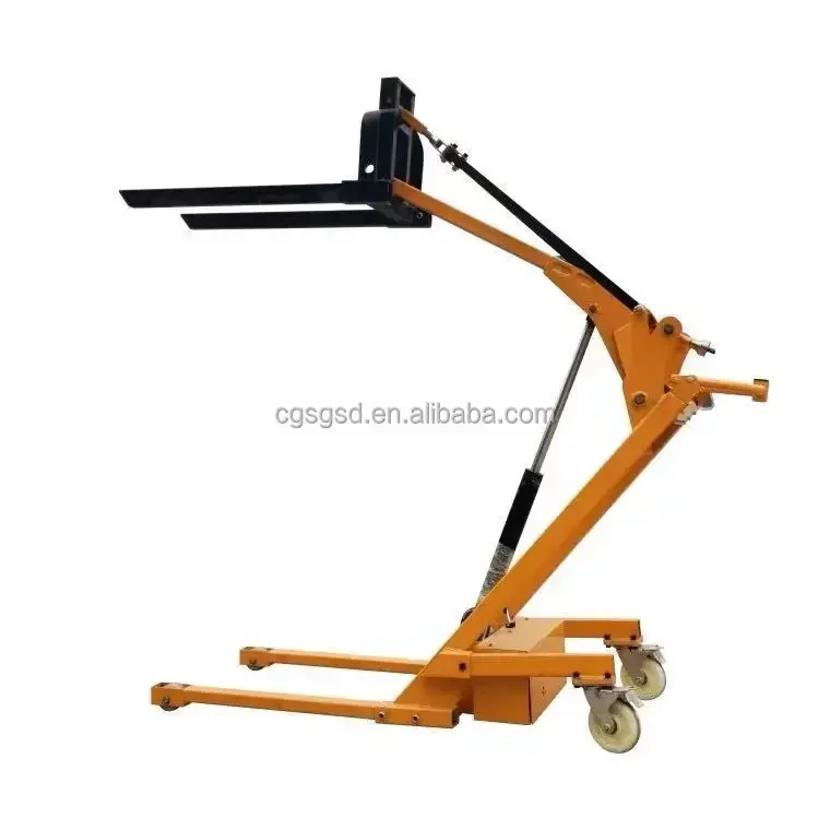 

Portable Folding Boom Multi-Function Mini Semi Electric Pallet Stacker 500kg Forklift