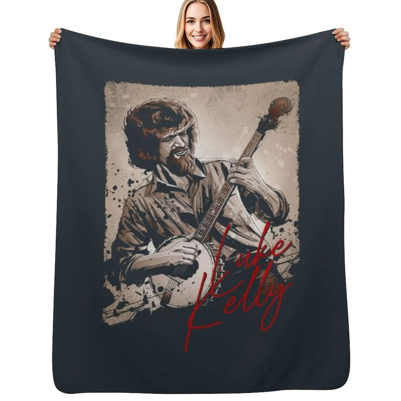

LUKE KELLY Throw Blanket Soft Comfort Blanket for Reading Watching TV