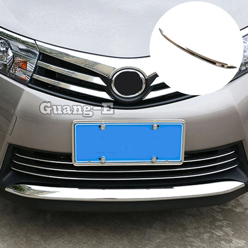 

For Toyota Corolla Altis 2014 2015 2016 2017-2019 Car Cover Bumper Engine ABS Chrome Trims Front Bottom Grid Grill Grille Hoods