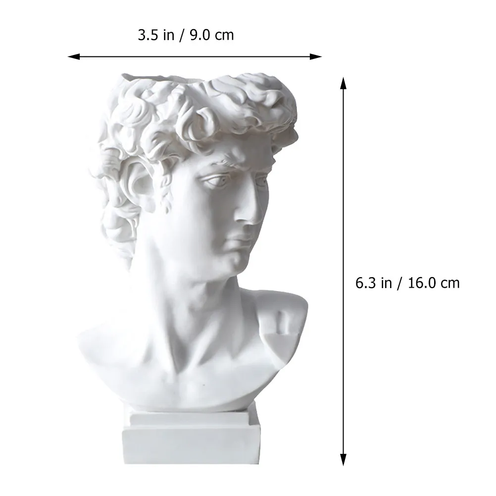 Resin Creative Desk Pen Holder Plant Pot Small Space Saving Desktop Organizer for Office Home Garden Balcony Funny Statue Bonsai