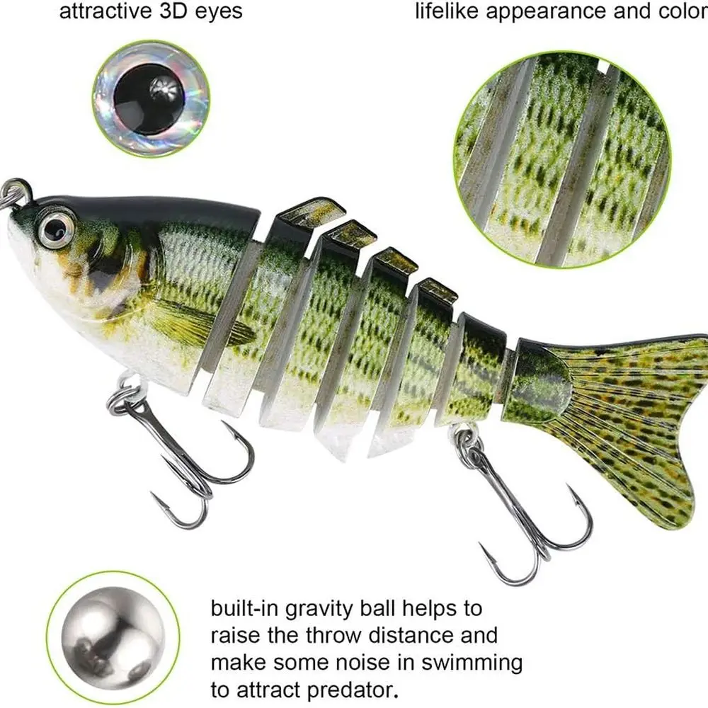 Señuelos de pesca multiespecie de 3 piezas: Swimbait Poppers articulados realistas, Spinnerbaits, Crankbaits para agua dulce y salada