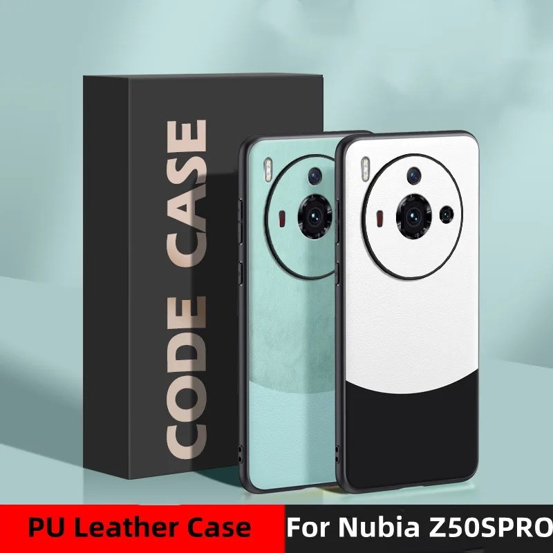 Luxury Case For Nubia Z50SPRO Plain Leather Phone Back Protection Shockproof Cover For Nubia Z50S PRO Bumper Funda