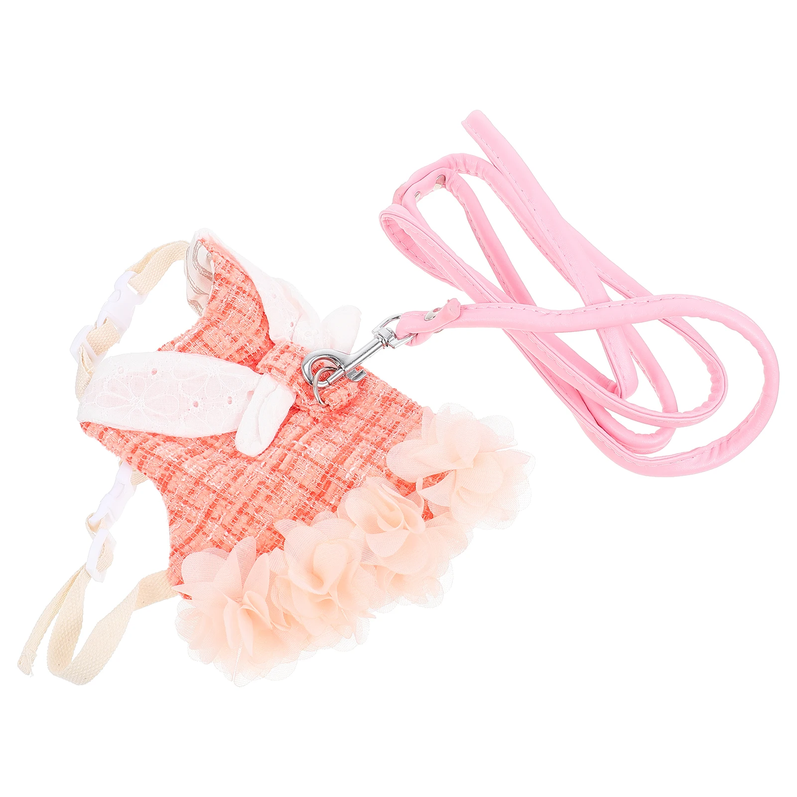 

Rabbit Clothes Pet Rabbit Adorable Bunny Decor Dress Leash Outfits Dress Party Belt Pet Wear Sleeveless Cotton