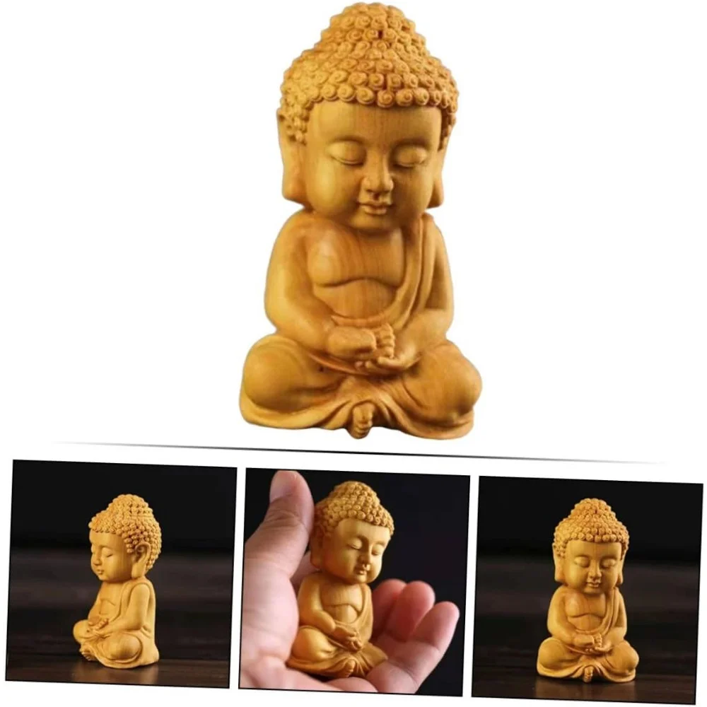 Buddha retro decoration home decoration wooden Sakyamuni Buddha meditation wooden Buddha sculpture Buddha decoration hand-made