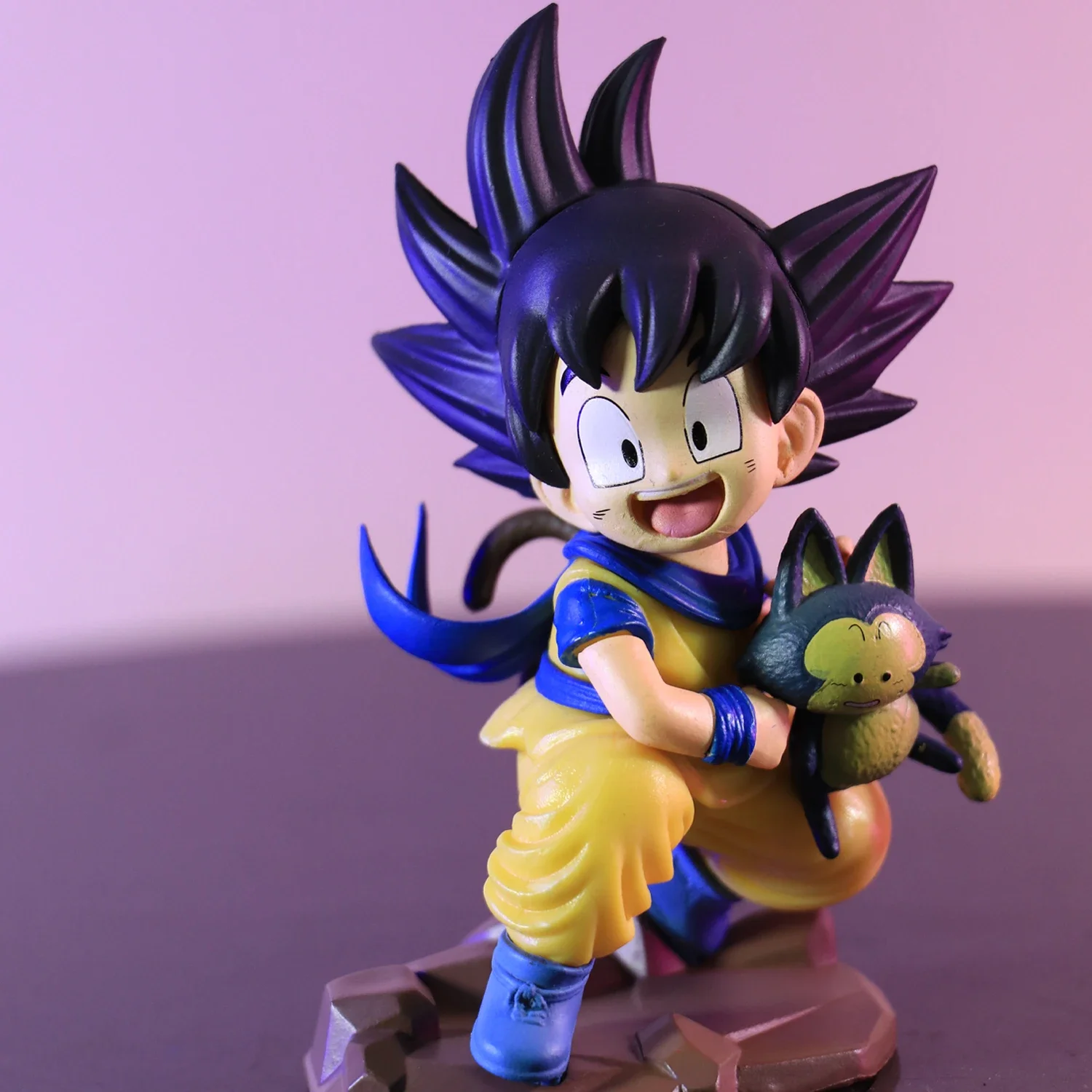 15cm/9cm Dragon Ball Q version anime character Goku holding Poole Model Statue Collection Decoration Ornaments Toys Gift