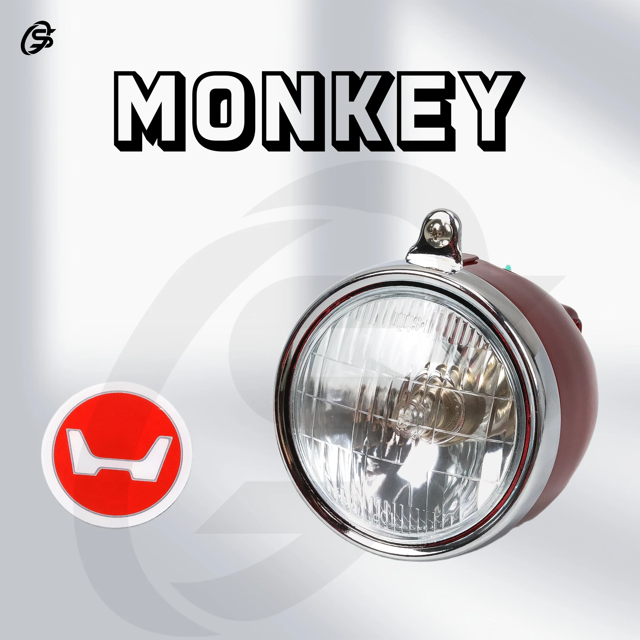 Z50 Headlight Red Monkey Front lamp Headlight with emblems Motorcyles Accessories for Monkey Z50 K0 K1 K2