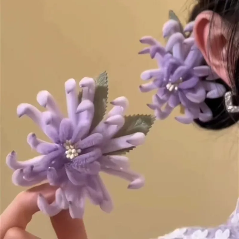 

[Oriental Antiquity] New Velvet Flower Twist Stick Hairpin Light Luxury Fairy-like Niche High-end Exquisite Women's Hairpin