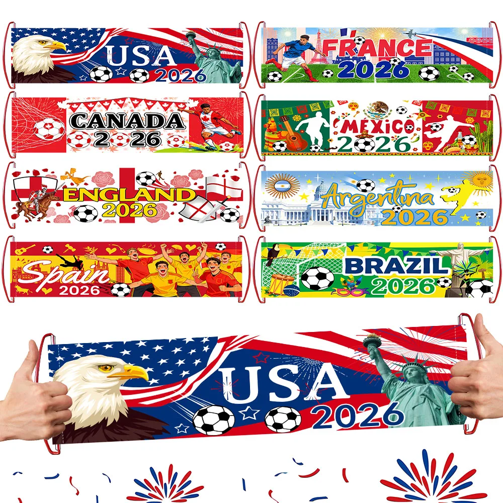 Banderas de Países de Fútbol 2026, Banderas de Mano, EEUU, Francia, Canadá, México, Inglaterra, España, Brasil, Argentina, Pancartas de Animación para Aficionados