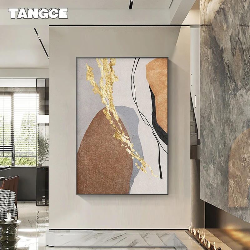 

Luxury Golden Wall Art Modern Minimalist Abstract Poster Prints Nordic Decoration Canvas Painting Pictures for Living Room Decor