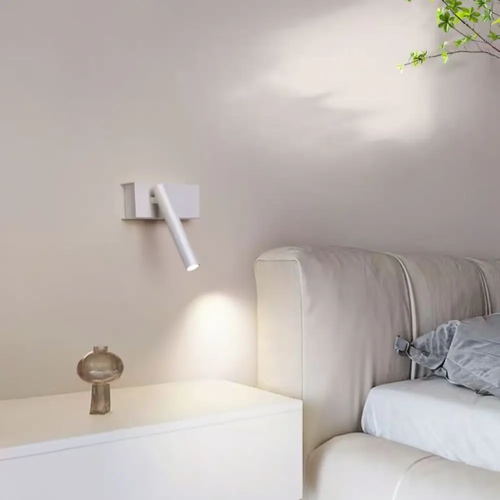Flexible Rotatable Wall Lamp LED Reading Sconce Modern Bedside Lighting Fixture Minimalist Direct Install For Hotel Room