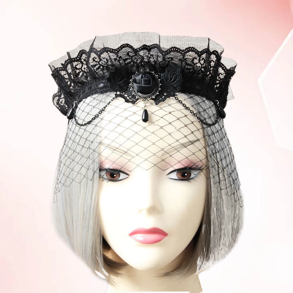 

Lace Headband Retro Design Grenadine Headwear Wedding Bridal Vintage Grenadine Headwear Veil Hair Accessories Photo Prop