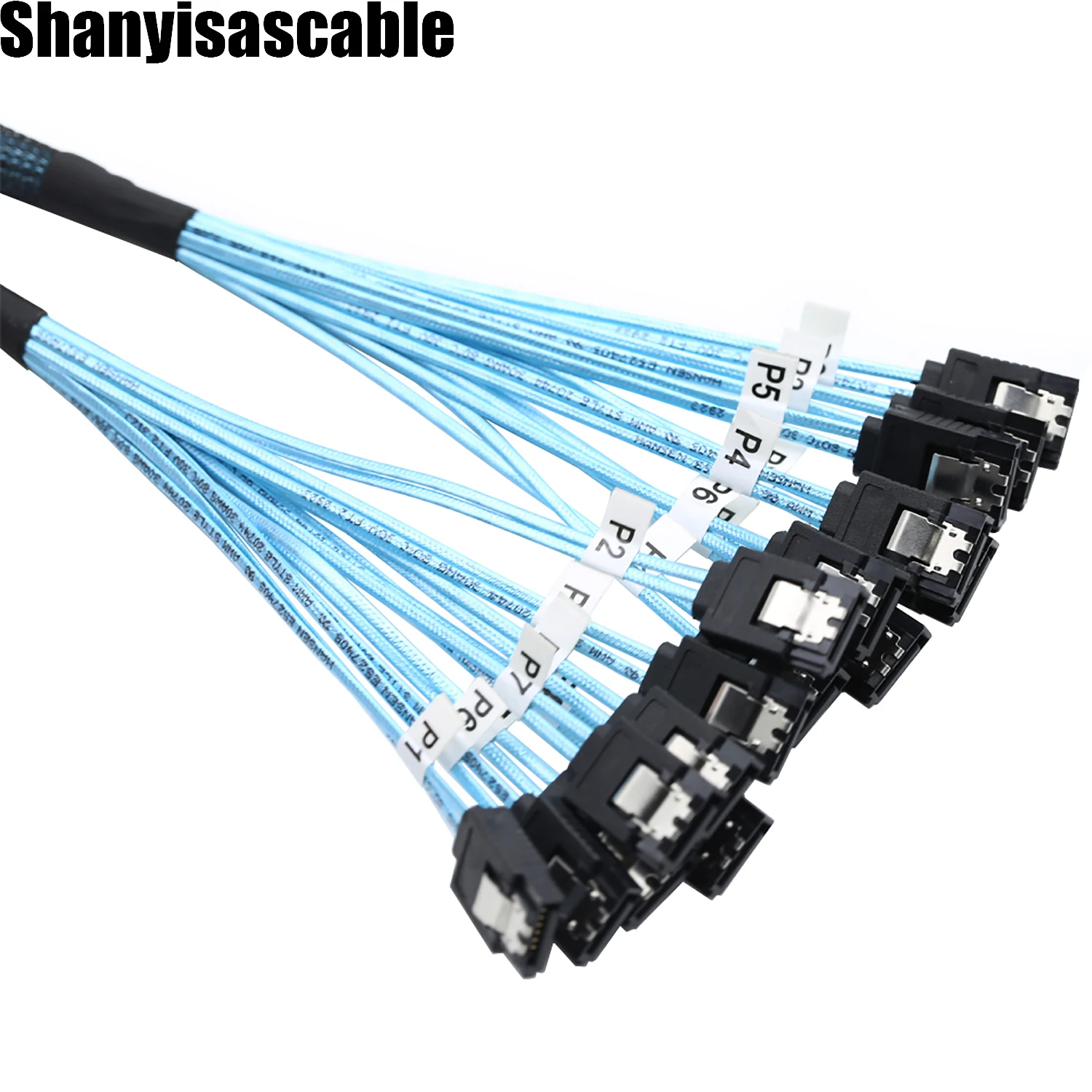 1.0M 8Pcs/Set-12Gbps to 8Sata HDD-SSD Data-Cable SAS Cable Replacement for Bitcoin Computer-Server CD DVD Drives