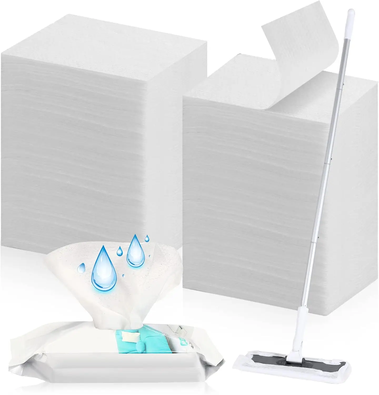 

Wet Mop Pads Refills for Floor Cleaning Sweeper Wet Refills Disposable moist Mopping Cloth Wipes for