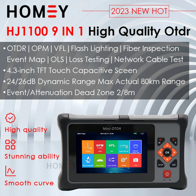 

Pro MINI Active Live OTDR 26/24dB Fiber Optic Reflectometer Touch Screen VFL OLS OPM Event Map Ethernet Cable Tester