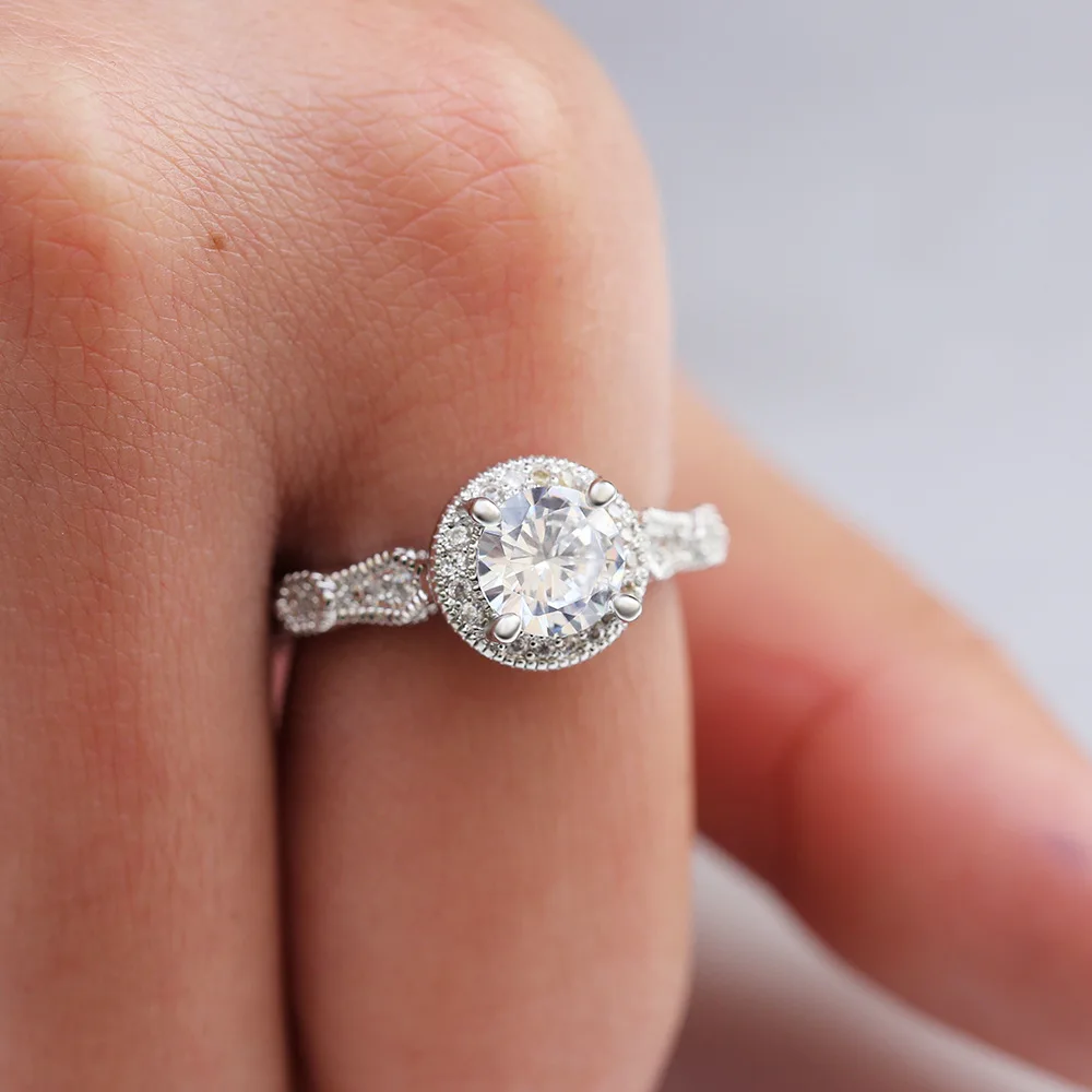 Trendy Bride Design, Attending Banquet, Simple Luxury, Classic Accessories, Elegant Zircon Ring, French Romance