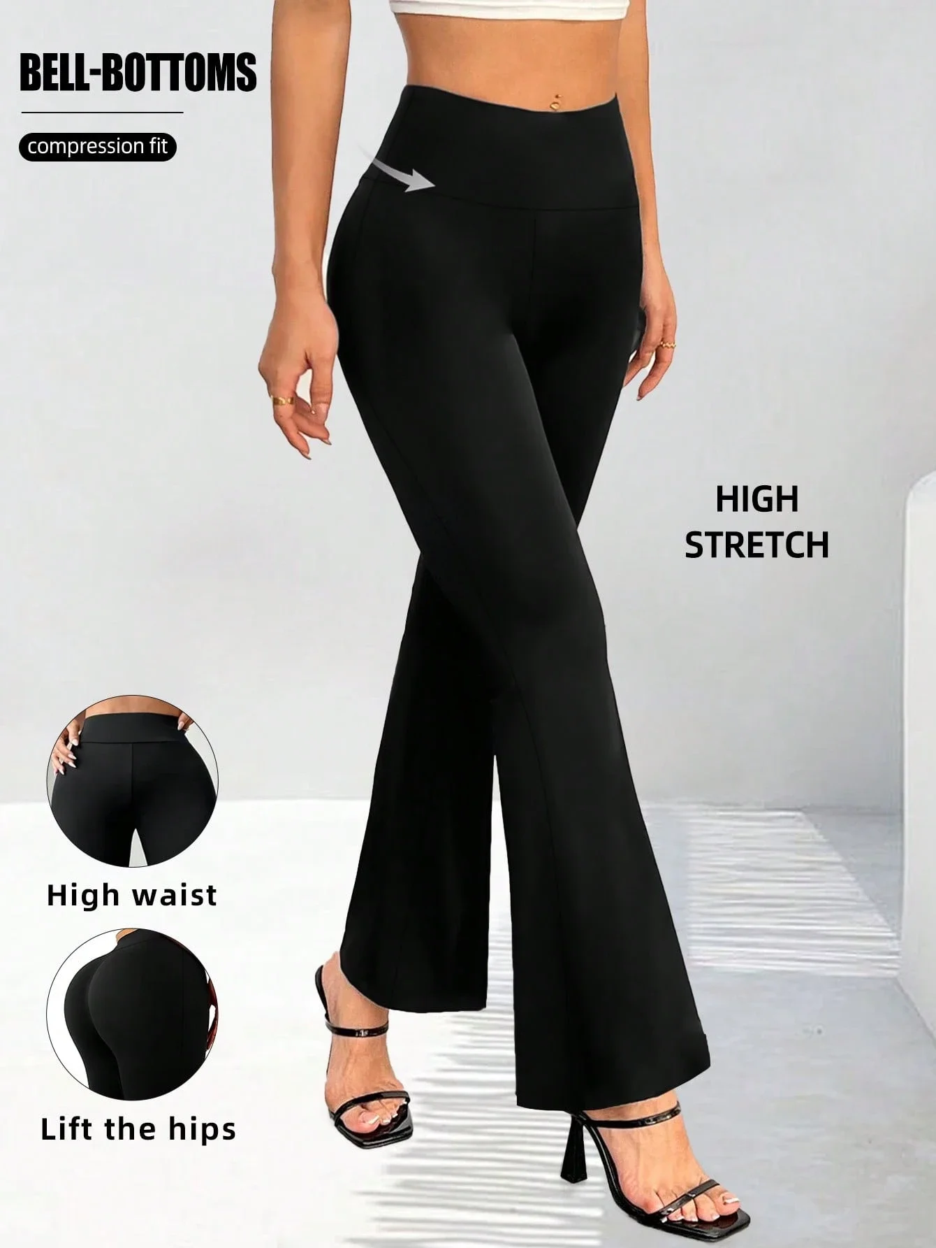 

Женские эластичные расклешенные брюки для йоги с высокой талией, утягивающие живот, с эффектом подтяжки ягодиц, для фитнеса, повседневные, элегантные, винтажные