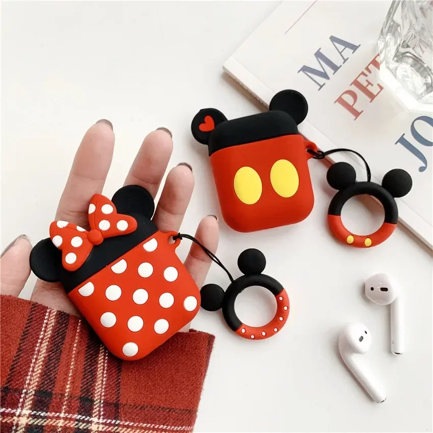 For Airpods 4 Case 2024,Disney Mickey Minnie Silicone Earphone Protective Case For Airpod 4 Case/For Airpods Pro 2 Case Lovers