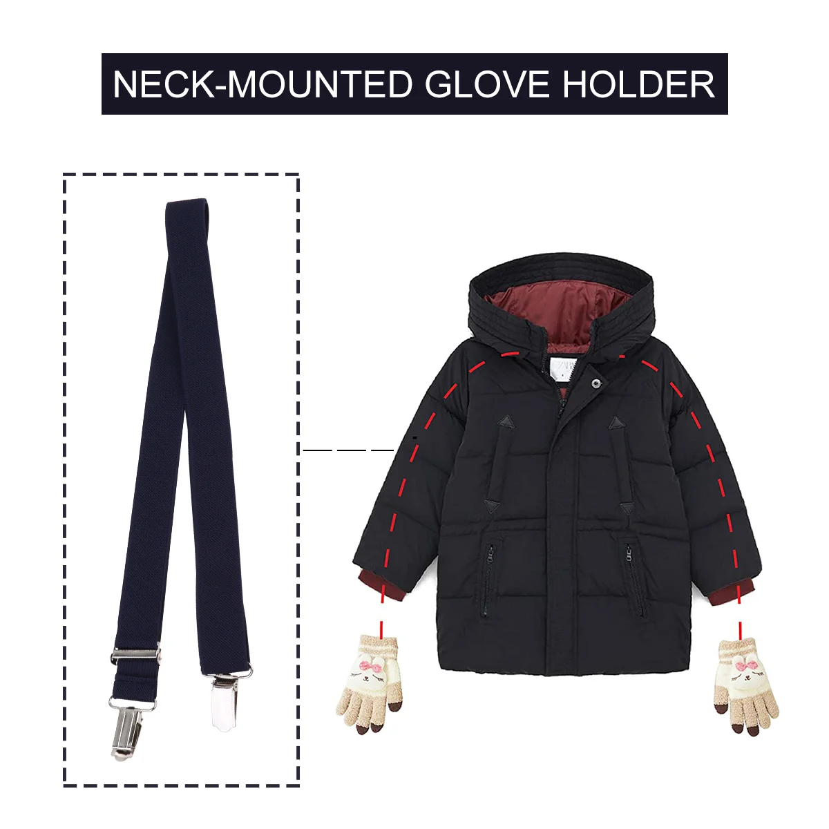 

2 Pcs Infant Clothes Hangers Cell Phone Lanyard Children Adjustable Elastic Gloves Catcher Blue Hat Clip Work