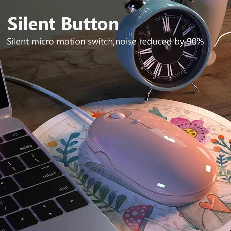 Ergonomic Gaming Mouse USB Wired Computer Mouse Gamer Optical Mice Magic Silent Mause For PC Gamer Laptop Pink Girl Gift Office