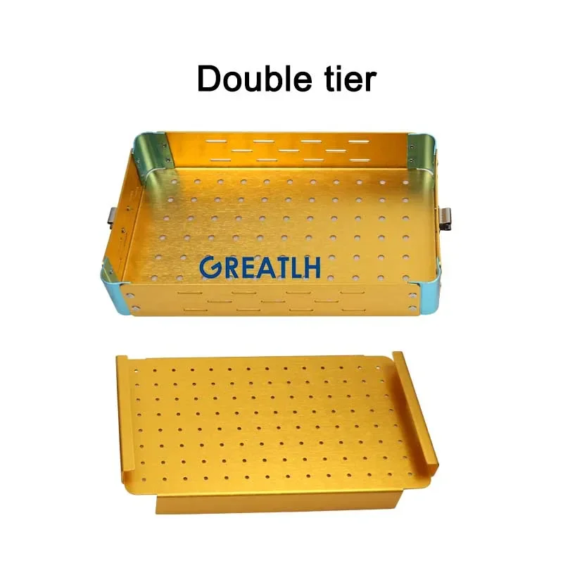 GREATLH   Sterilization Tray Box Single Level Sterilizer Box Aluminum Alloy Material Ophthalmic Microsurgical Instruments