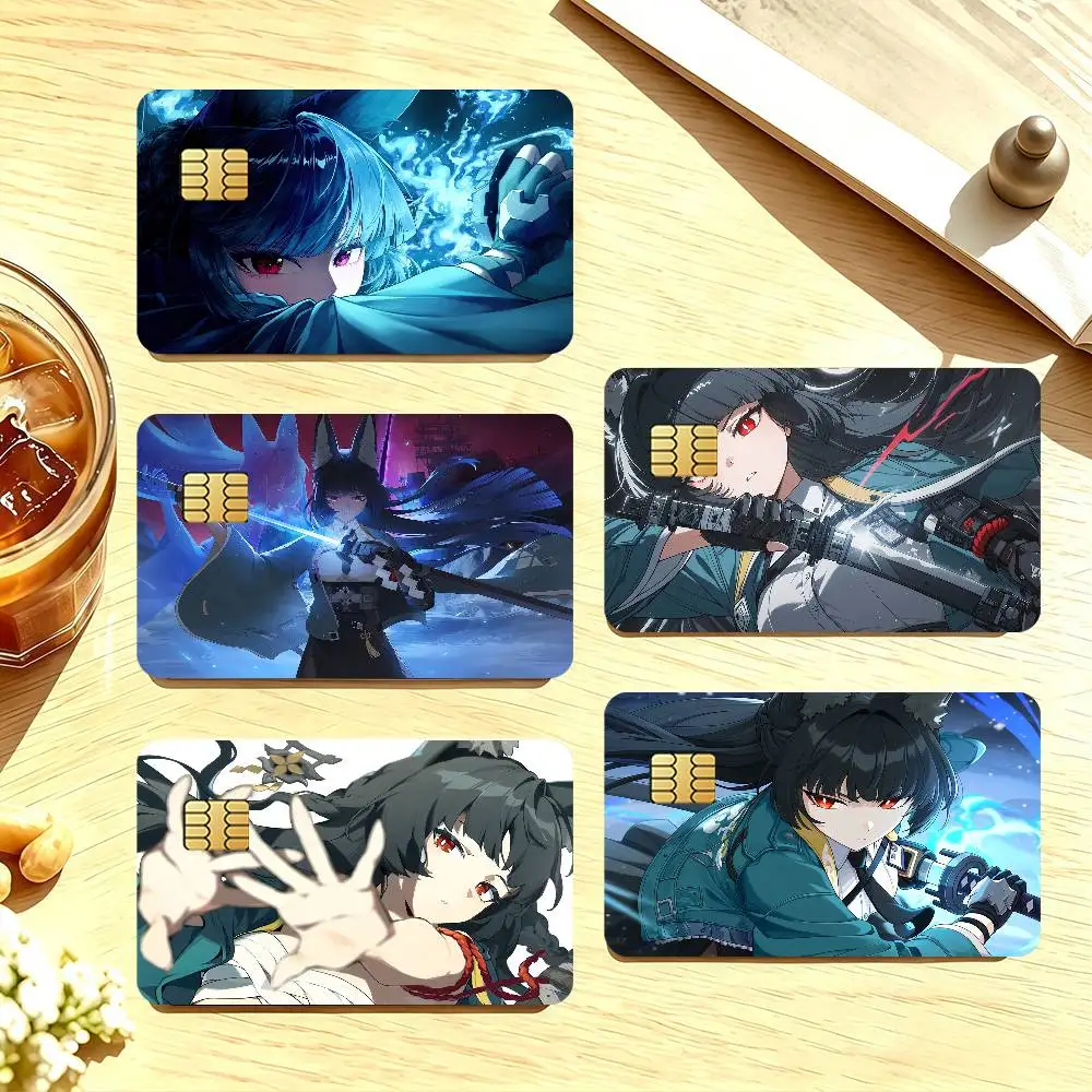 ZZZ Gaming Hoshimi Miyabi Credit Card Stickers For Bank Card Bus Metro Cards Waterproof Anti-Scratch Gift 4PCS