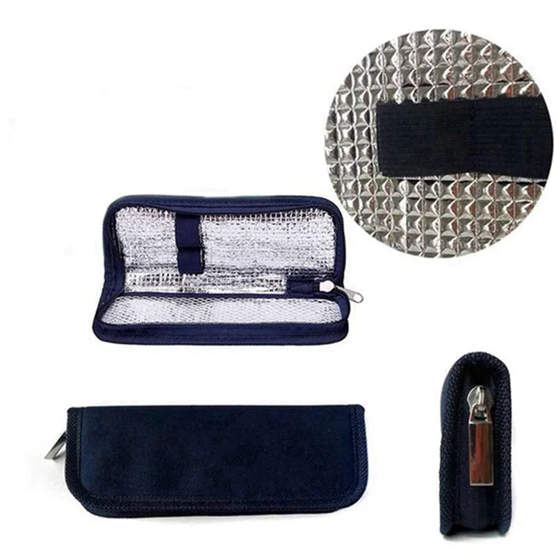 

FX-4X Insulin Cooler Travel Case Diabetic Medication Organizer Cooler Bag Navy Blue