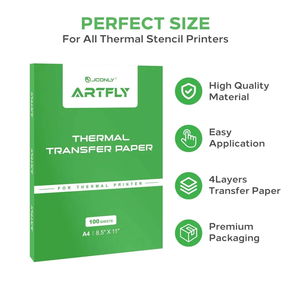 JCONLY Tattoo Transfer Paper 100PCS Premium Tattoo Stencil Thermal Transfer Paper Carbon Stencil Copy Paper Tattoo Accessories