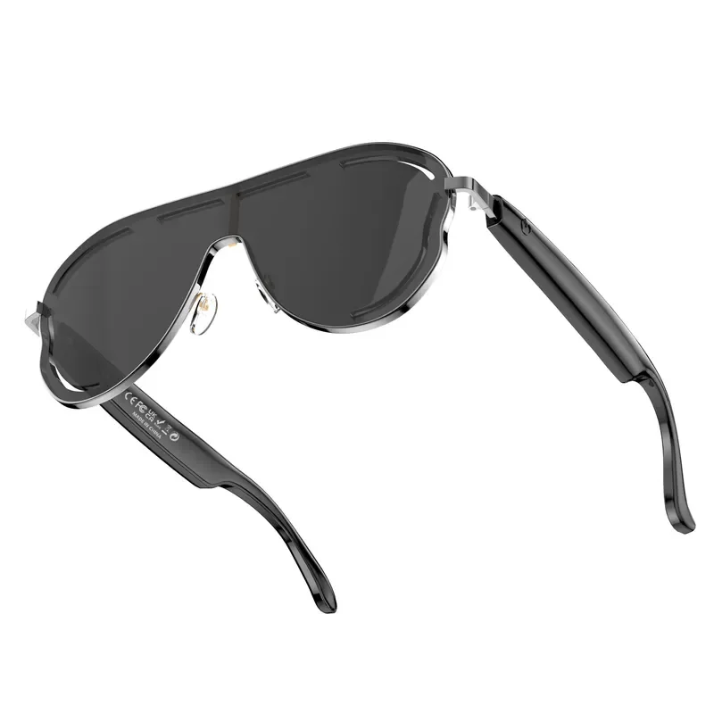 AI Translation Smart Glasses Bluetooth Call Music Headset Stainless Steel Metal Photochromic Travel Sunglasses AI Assistant