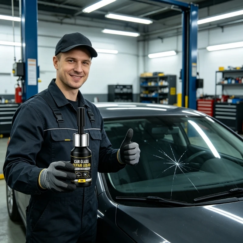 M68B Glass Repair Liquid 5 Bottle for Windshield Crack Care, Single Vehicle Supply for Routine Driving Storage in a Glove Box