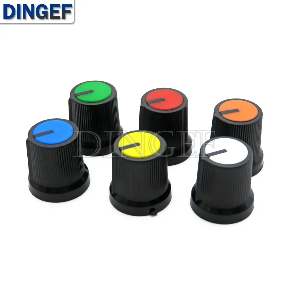 20PCS/lot WH148 AG3 Potentiometer Knob Cap 15*15MM Plastic Knobs White blue green orange red yellow 15x15mm