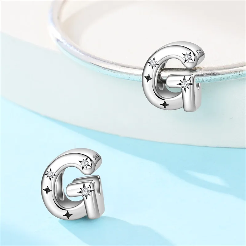 رائجة البيع 925 فضة ستار الشمس رسالة G الخرز تنوعا مجوهرات صالح الأصلي 925 سوار قلادة للنساء لتقوم بها بنفسك هدية #4