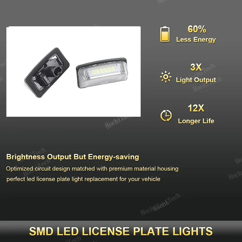 2PCS License Plate Light Rear Number Plate Lamp Upgrade for Toyota Alphard Wish Noah Voxy Estima Caldina Corolla Crown  Previa