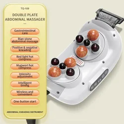 Electric Abdominal Massager Fully Automatic Neck Back Waist Massage Bian Stone Tummy Kneading Instrument Wireless Protable Gift