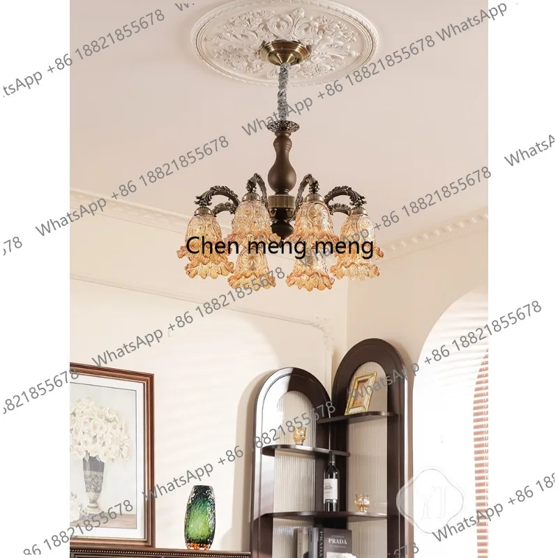 French retro hanging lamps American bedroom dining room high-end atmosphere medium antique living room main lamp