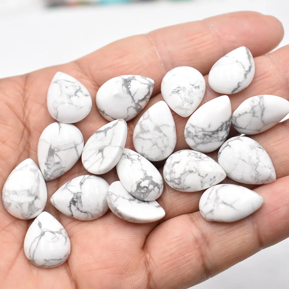 Großhandel 50 Stück/Lot verschiedene Naturstein-Cabochon-Perlen in Tropfenform 13x18mm für DIY-Schmuckzubehör Kostenloser Versand – Detail 30