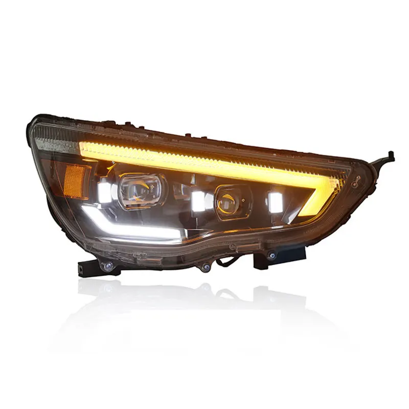 مصباح الرأس لميتسوبيشي ASX LED المصباح 2013-2019 المصابيح الأمامية ASX DRL بدوره إشارة عالية شعاع الملاك العين العارض عدسة #3