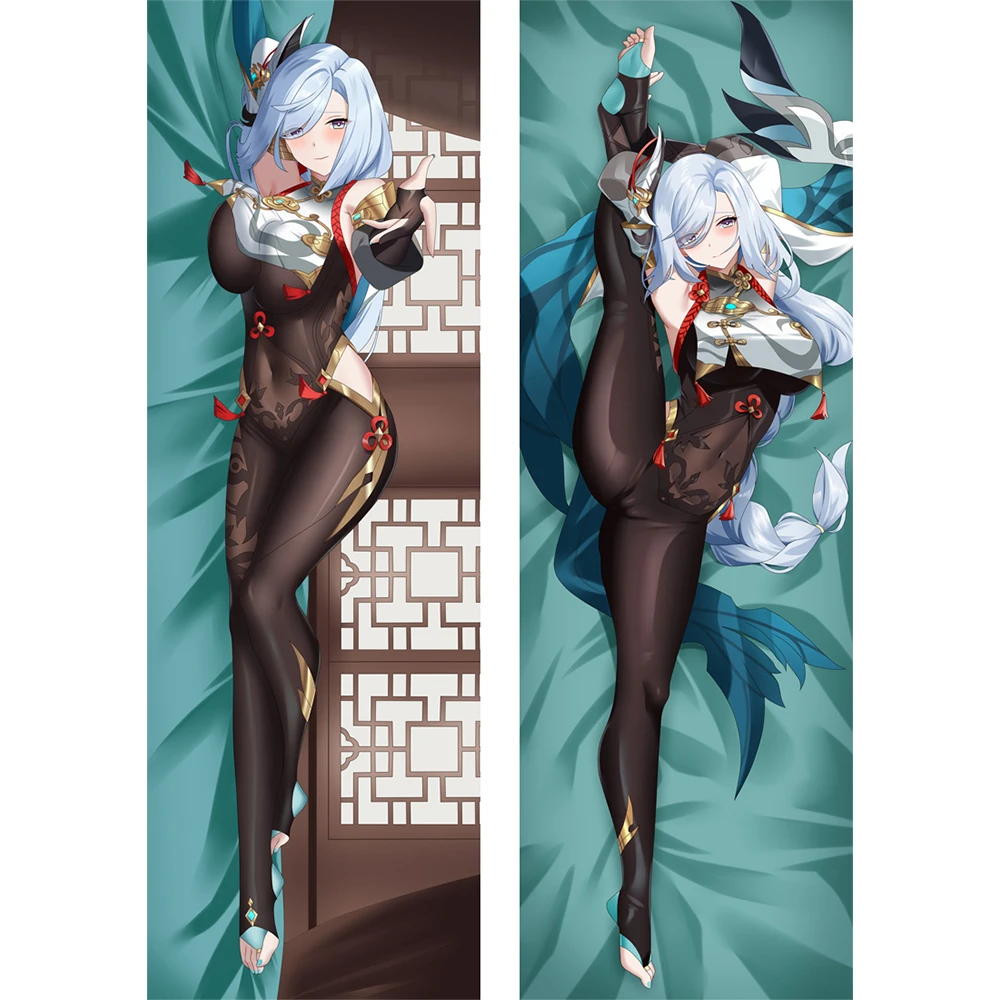 

Genshin Impact Shenhe Косплей обнимающая подушка для тела Чехол Dakimakura Чехол Long Otaku двухсторонняя наволочка