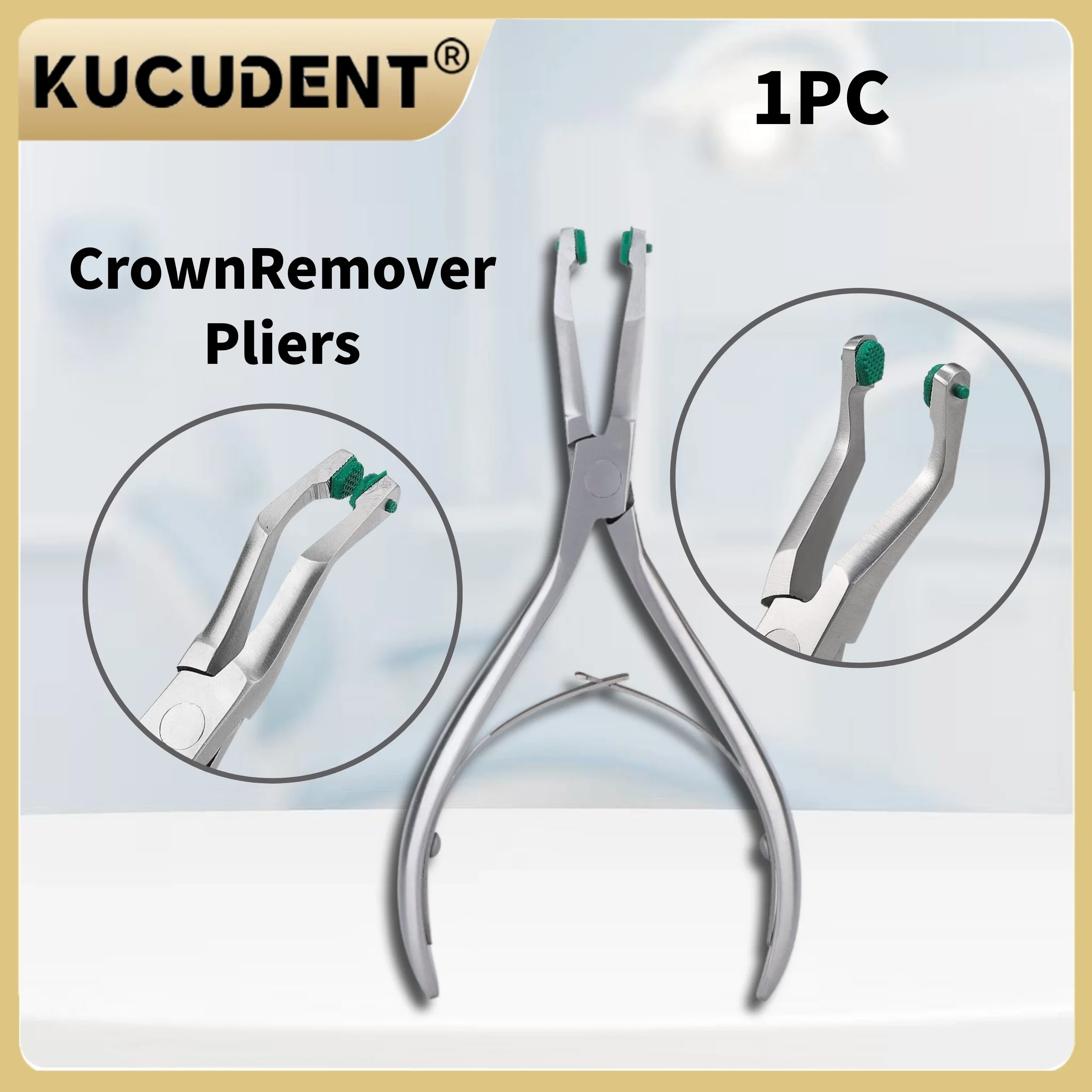 

Средство для удаления зубных коронок с зелеными резиновыми насадками для безопасного и простого удаления временных зубов без повреждений, плоскогубцы из нержавеющей стали