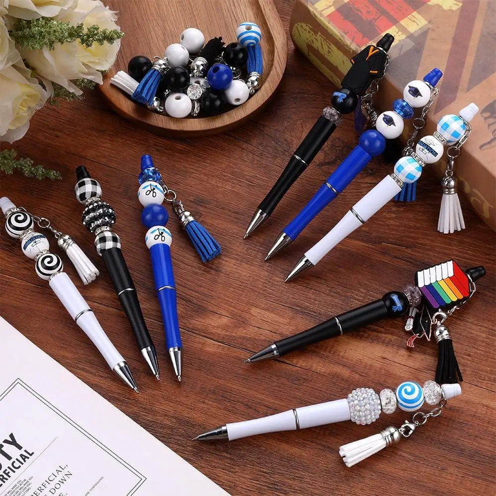 

6Pcs Graduation Season University Campus Themed DIY Beaded Pen Set, Suitable for Gifting to Classmates and Teachers