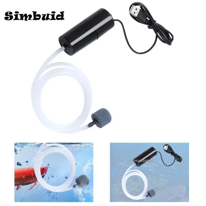 Aquarium Oxygen Air Pump USB Small Oxygenator for Fish Tank Silent Air Compressor Mini Aerator Portable Fish Tank Accessories